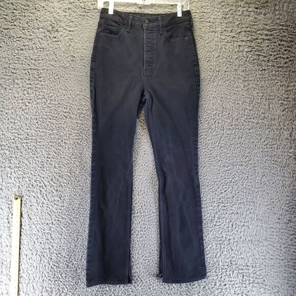 Old Navy Jeans Womens 4 Black Extra High-Rise Kicker Boot-Cut Denim - Picture 1 of 11